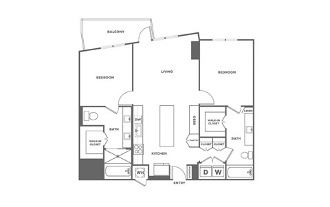 2 bed 2 bath, 1294 square feet