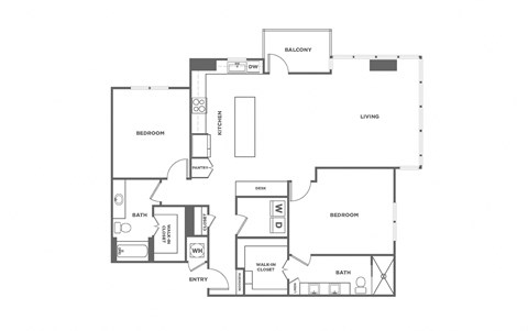 2 bed 2 bath, 1453 square feet