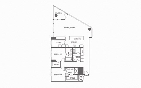 2 bed 2.5 bath, 1872 square feet