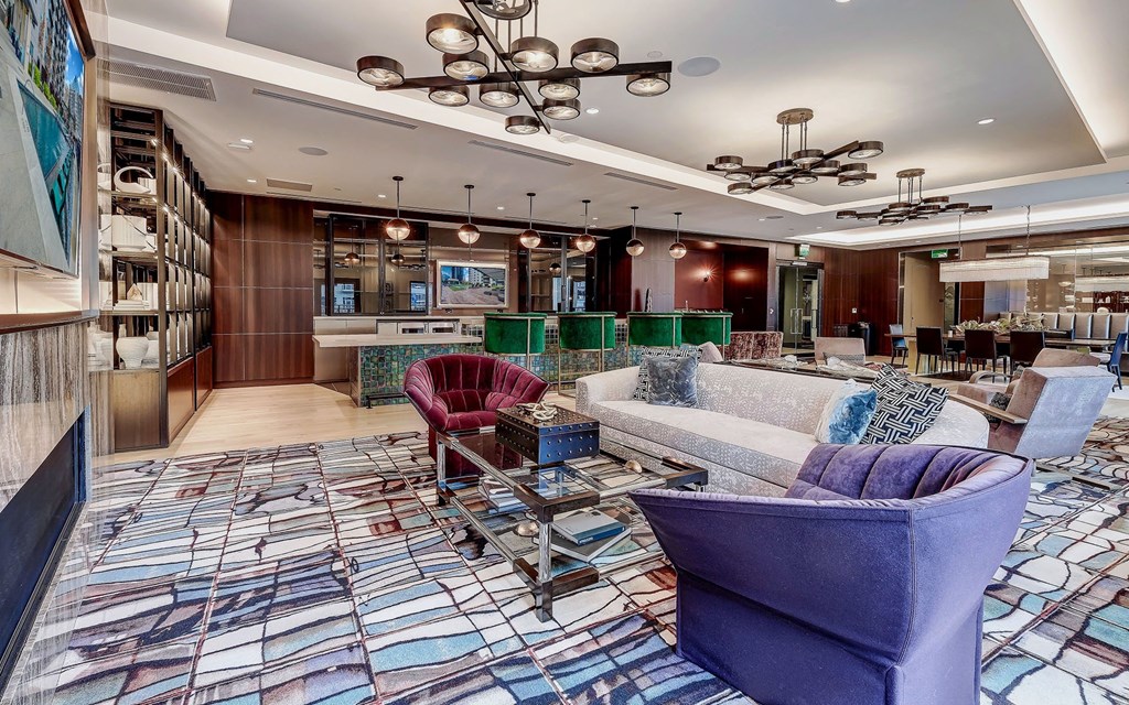 Private Resident Bar with Bartender on the 8th Floor, Dining Space, and Seating Area