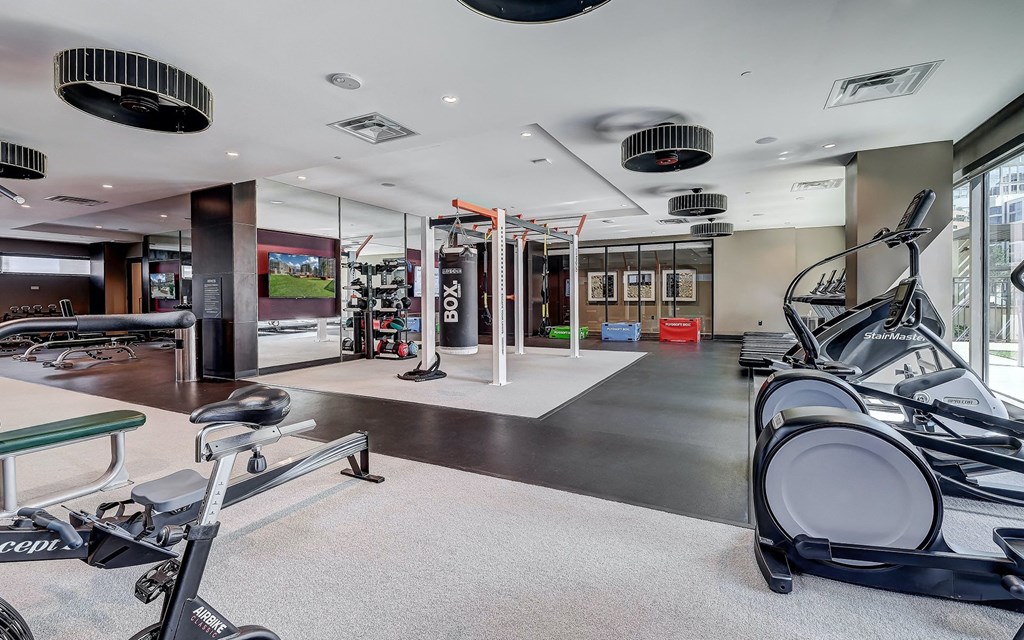 Fitness Center with Cardio Machines, Ellipticals, and Free Weights