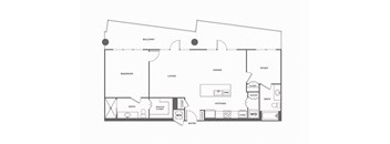 1 bed 2 bath, 1181 square feet