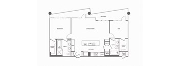 1 bed 2 bath, 1440 square feet