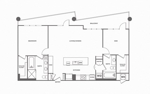 1 bed 2 bath, 1440 square feet