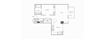 Studio, 1 bath, 719 square feet