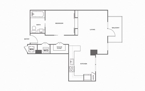 Studio, 1 bath, 719 square feet