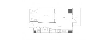 Studio, 1 bath, 582 to 733 square feet