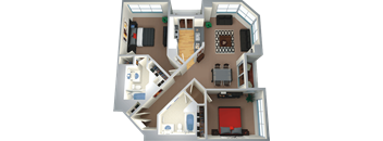 a 3d rendering of a floor plan of a house