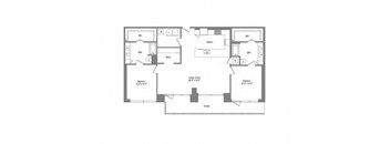 a floor plan of a home with two bedrooms and two bathrooms