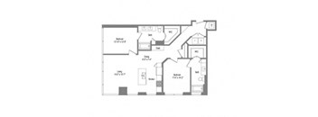 typical floor plan of a 2 bedroom apartment