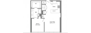 a floor plan of a bedroom apartment