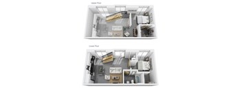 A diagram shows the layout of a two-story apartment.