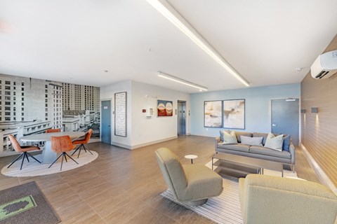 lobby area with couches and chairs at Sycamore at Tyvola, Charlotte, 28217