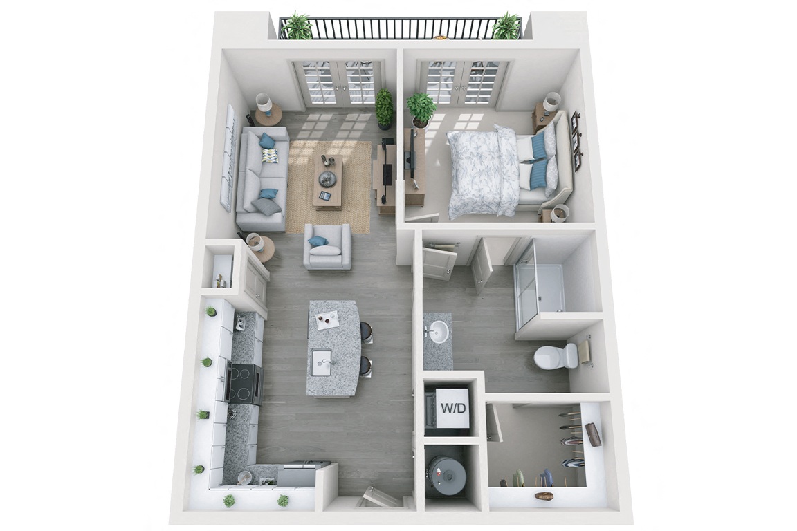 McCoy 1 Bedroom 1 Bath floor plan