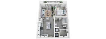 1B Floor Plan at 1010 Dilworth Apartments, Charlotte, 28204
