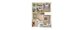 Fairhope Classic 1 bedroom 1 bathroom Floor Plan A at Fortress Grove, Tennessee