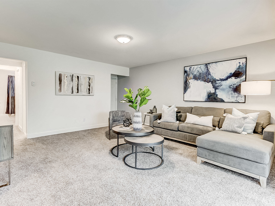 Modern Living Room at Kenilworth at Perring Park Apartments, Parkville, MD