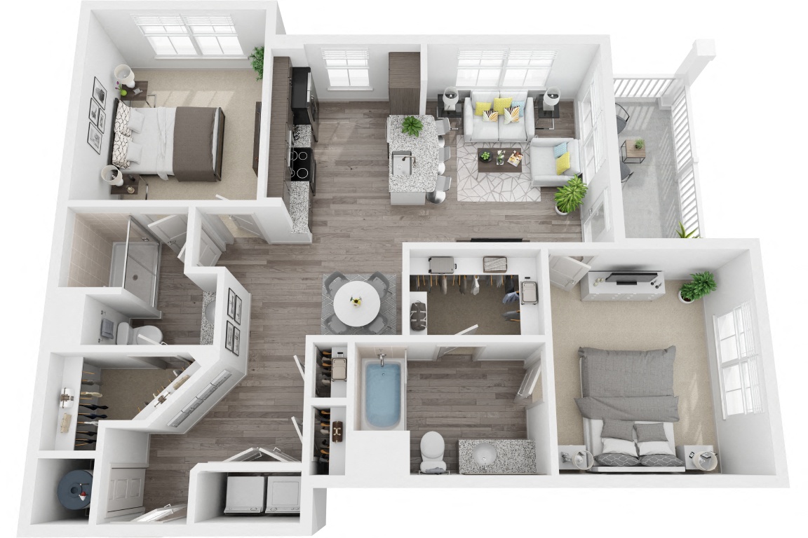 2A 2 Bedroom 2 Bath floor plan