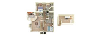 Madison 2 Bed 2 Bath  Floor plan at Fortress Grove, Tennessee, 37128
