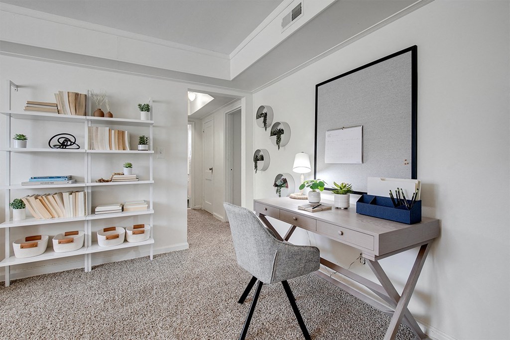 Living space with room for desk   at Cross Country Manor Apartments, Baltimore, 21215