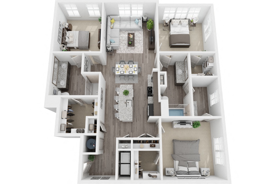 3A 3 Bedroom 2 Bath floor plan