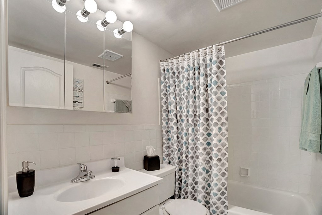 Bathroom with Medicine Cabinet  at Kenilworth at Charles Apartments, Towson, MD