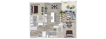 B3 Floor Plan at The Apartments at St. Marys, Raleigh, North Carolina