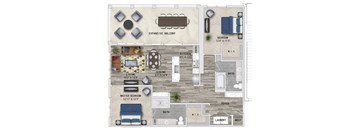 B8 Floor Plan at The Apartments at St. Marys, Raleigh, NC, 27605