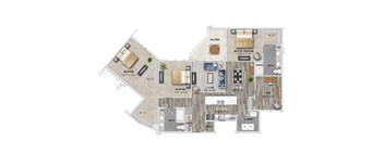 C1 Floor Plan at The Apartments at St. Marys, Raleigh, NC