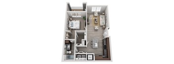 1 Bedroom Floorplan | 747 Sq. Ft. at Elevate at Brighton Park, South Carolina, 29486