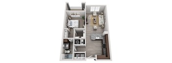 1 Bed Floorplan | 748 Sq. Ft. at Elevate at Brighton Park, Summerville, South Carolina