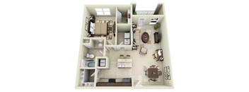 1 Bedroom 1 Bath Renovated Floor Plan at Carolina Point Apartments, South Carolina