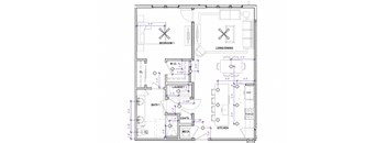 889 Square ft 1 bed 1 bath floor plan at St Mary's Square North Apartments, Raleigh, North Carolina