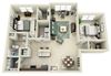 B1 Floor Plan B1 Floor Plan at Carolina Point Apartments, Greenville, South Carolina