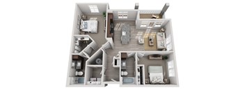 2 Bed Floorplan | 1,069-1,087 Sq. Ft. at Elevate at Brighton Park, South Carolina