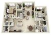 B2 Floor Plan B2 Floor Plan at Carolina Point Apartments, Greenville