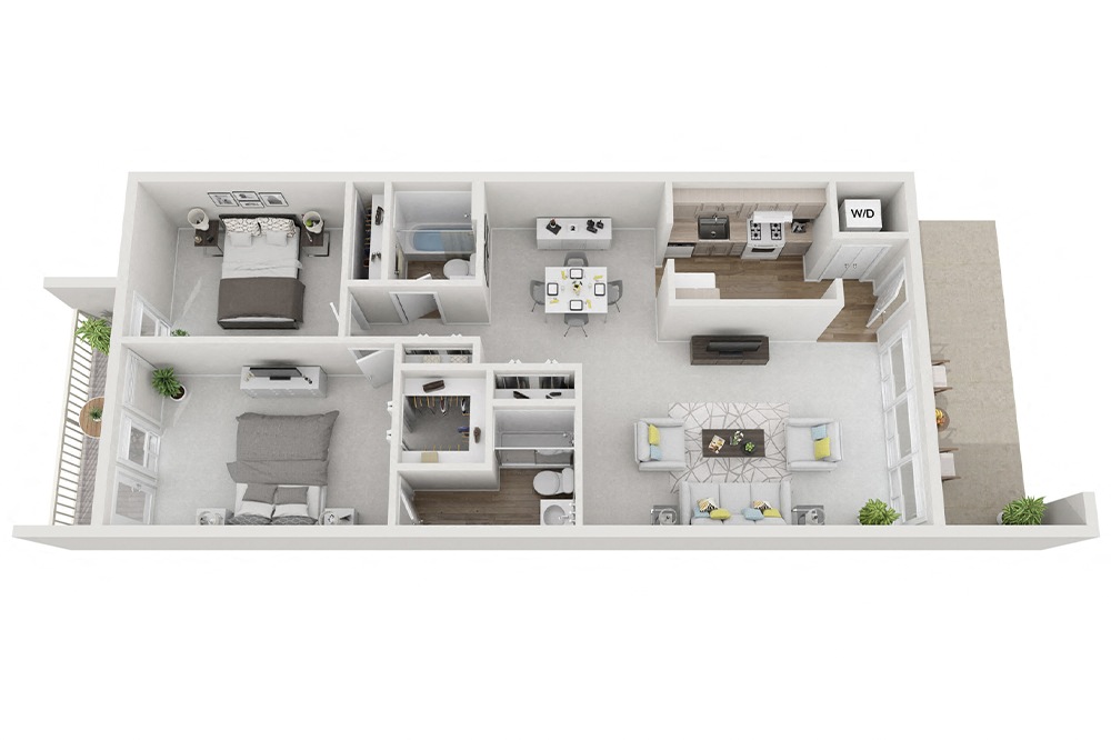 Two Bedroom Two Bath floor plan