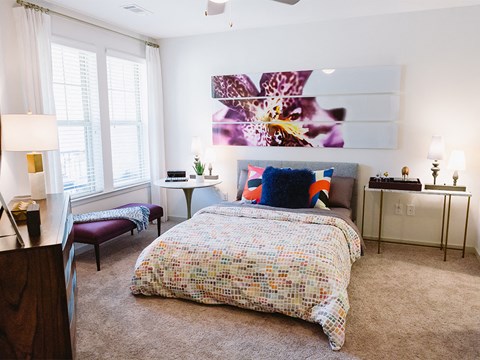 Bedroom with large bed at Sycamore at Tyvola, North Carolina