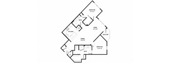 2 bed 2 bath  Calhoun Floor Plan at Two Addison Place Apartments , Pooler, Georgia