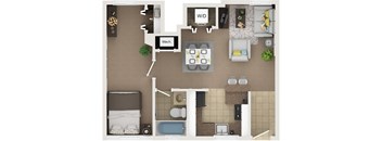574sf studio apartment at Cardiff Hall Apartments, Towson, Maryland