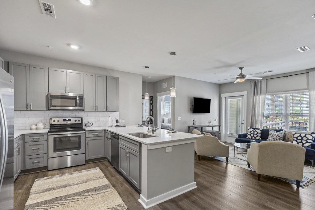 Kitchen with Stainless Steel Appliances  at Central Island Square, Daniel Island, SC