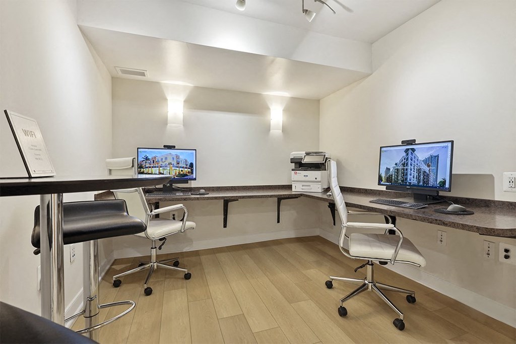 a room with two computer monitors and two chairs, Kenilworth at Charles, Towson MD