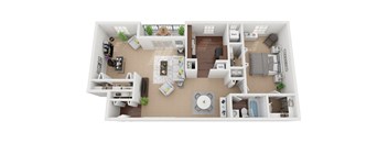 Baldwin renovated 1 bedroom 1 bath w den floor plan at Courthouse Square Apartments, Maryland