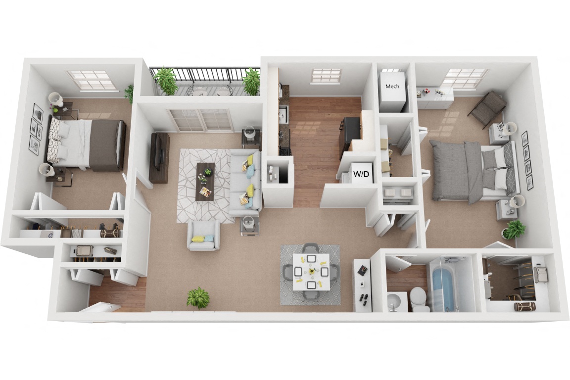 Baldwin Closed Den 2 Bedroom 1 Bath floor plan