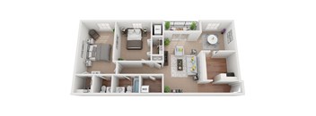 2 Bedroom 1 Bath 1188 SF Canton Floor Plan, at Courthouse Square Apartments, Towson, MD
