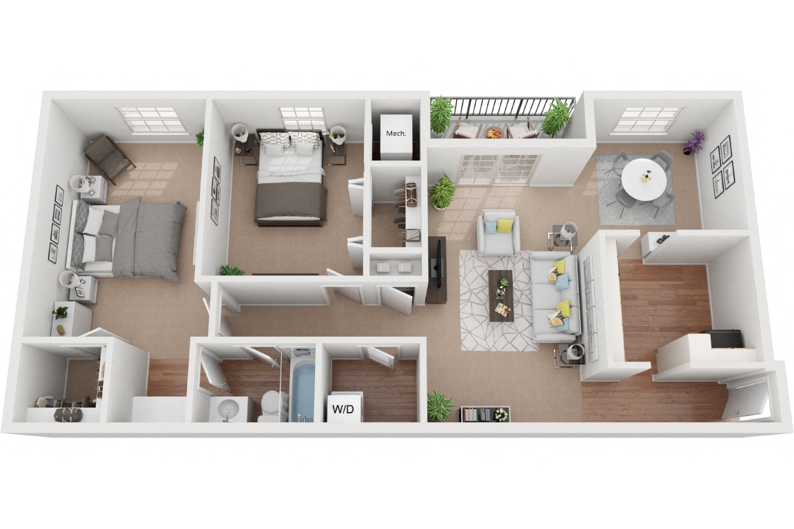 Cheswolde 2 Bedroom 1 Bath floor plan
