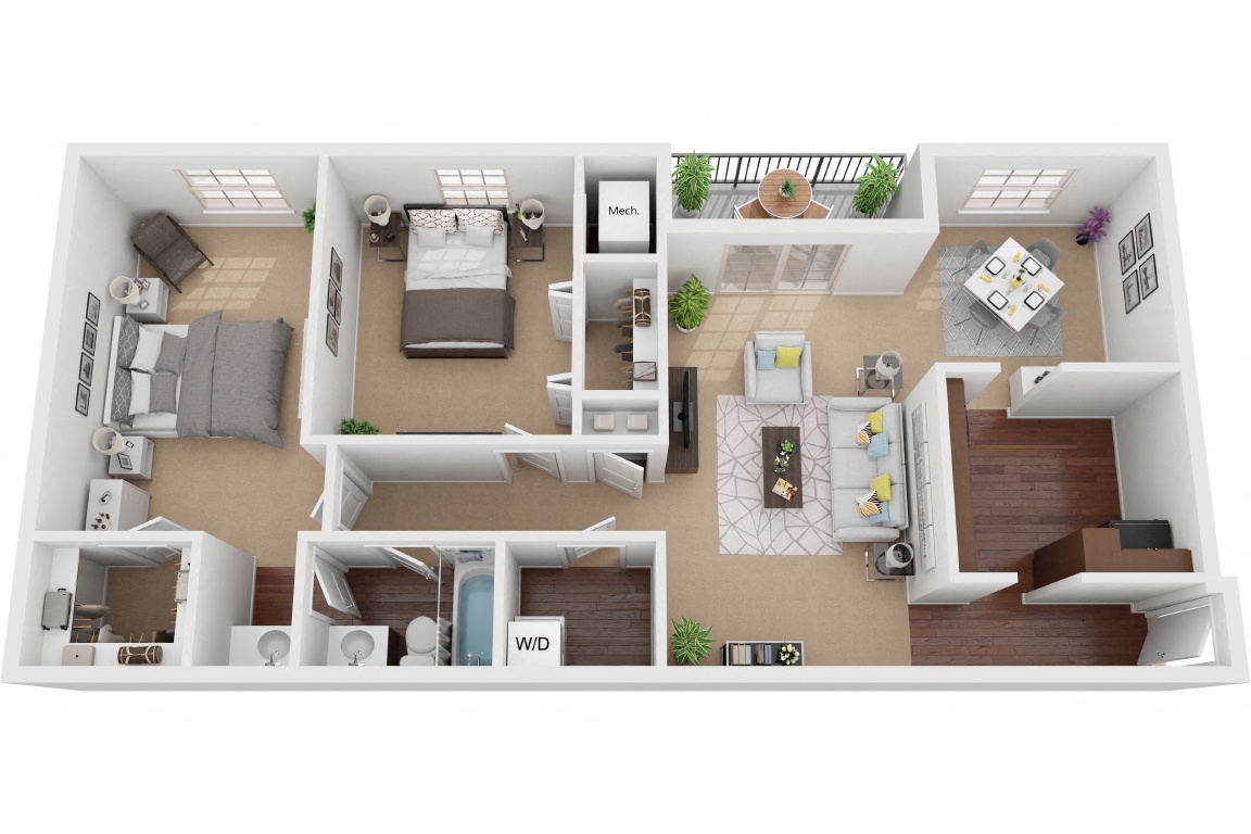 Cheswolde 2 Bedroom 1 Bath Renovated floor plan