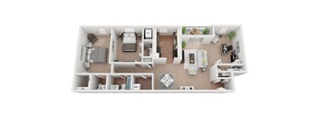 2 Bedroom 1,5 Bath 1,323 Sq.Ft. Dorchester Floor Plan at Courthouse Square Apartments, Towson 