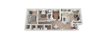 Dorchester 2 bedroom 1.5 bath w den floor plan at Courthouse Square Apartments, Towson, 21286