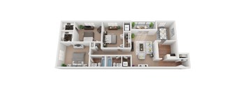 3 Bedroom 2 Bath 1320 SF  at Courthouse Square Apartments, Towson, 21286